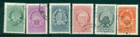 Yugoslavia-1948-Arms-of-Republics-CTO-lot40387