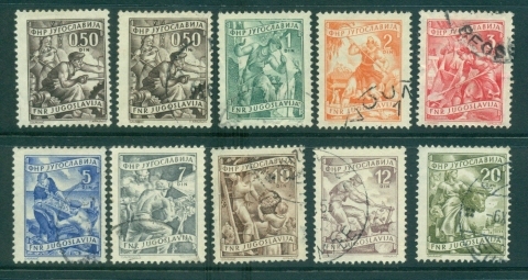 Yugoslavia-1950-51-Workers-Industry-Asst-10-FU-MLH-lot40423