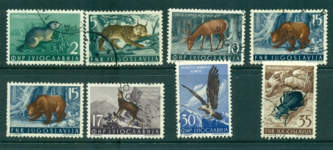 Yugoslavia-1954-Wildlife-Asst-8-FU-lot40447