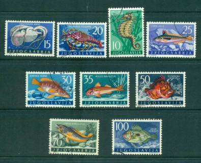 Yugoslavia-1956-Fish-Marine-Life-FU-lot40464