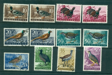 Yugoslavia-1958-Game-Birds-Asst-MLH-FU-lot40468