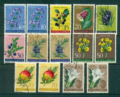 Yugoslavia-1959-Flowers-Asst-MLH-FU-lot40481