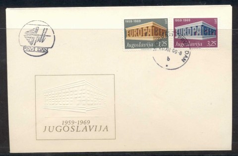 Yugoslavia-1969-Europa-Building-FDC