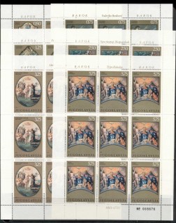 Yugoslavia-1970-Baroque-Paintings-6xsheets-MUH