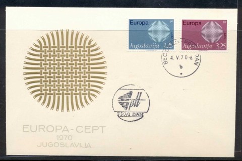 Yugoslavia-1970-Europa-Woven-Threads-FDC