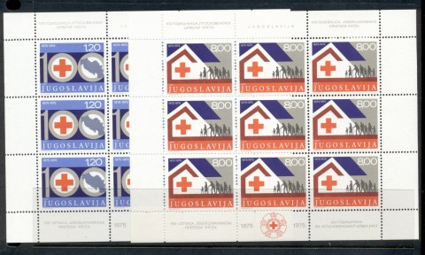 Yugoslavia-1975-Red-Cross-Cent-2xsheet-MUH