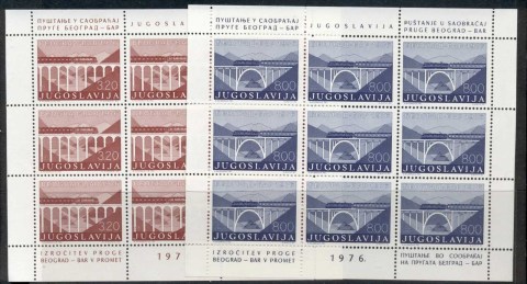 Yugoslavia-1976-Belgrade-Bar-Railway-2xsheet-MUH