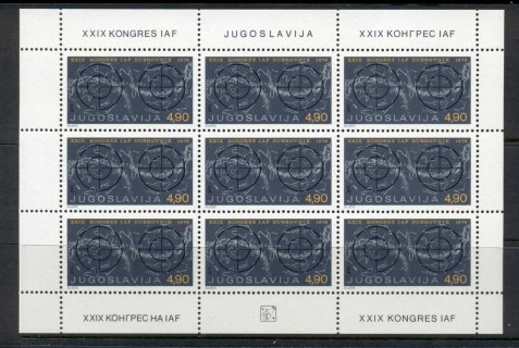 Yugoslavia-1978-Astronautical-Federation-sheet-MUH