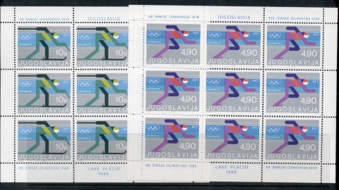 Yugoslavia-1980-Winter-Olympics-Lake-Placid-2xsheet-MUH