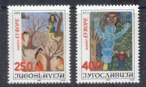 Yugoslavia-1987-Childrens-Drawings-MUH