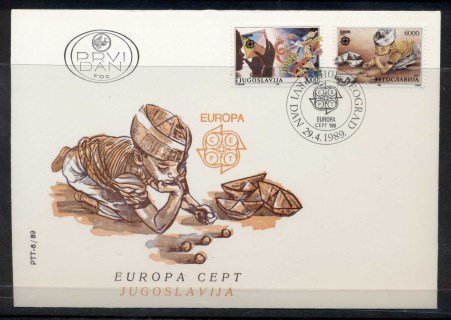 Yugoslavia-1989-Europa-Childrens-Play-FDC