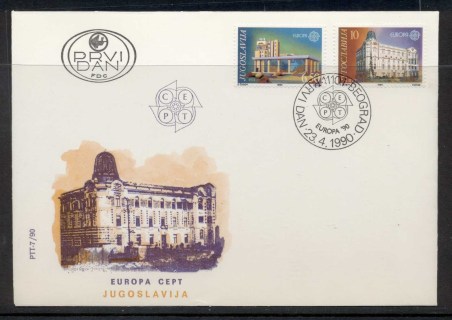 Yugoslavia-1990-Europa-Post-Offices-FDC