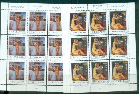 Yugoslavia-1993-Europa-Contemporary-Art-2xsheetlets-MUH