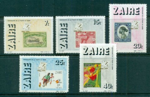 Zaire-1986-Centenary-of-Post-in-Zaire-MUH