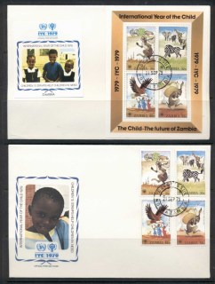 Zambia-1979-IYC-International-year-of-the-Child-MS-2xFDC