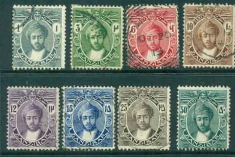 Zanzibar-1913-Sultan-Khalifa-bin-Harub-to-50c-8-FU-Lot29287