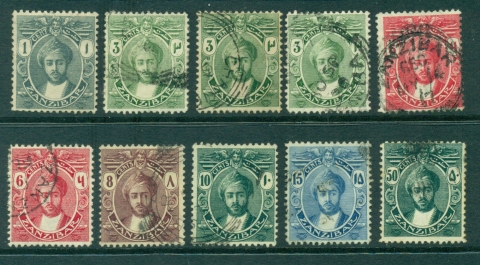 Zanzibar-1914-22-Sultan-Khalifa-bin-Harub-to-50c-Asst-inc-shades10-FU-Lot29288