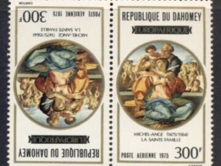Dahomey-1964-Europ Afrique , paintings by Michaelangelo, tete-beche pr