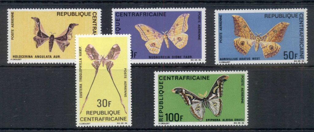 Central-African-Republic-1969 Insects Butterflies &amp;amp; Moths