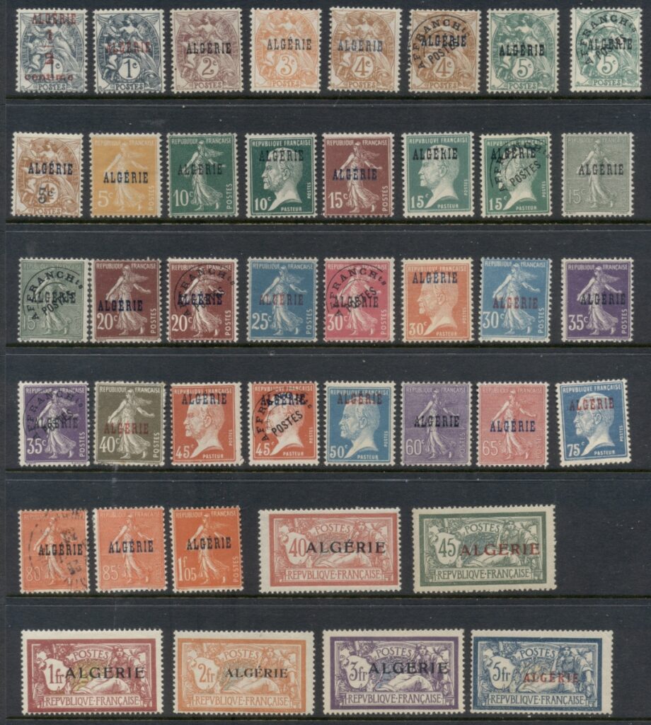 Algeria-1924-26 Opts on Blanc, Semeuse, Pasteur &amp; Merson Asst