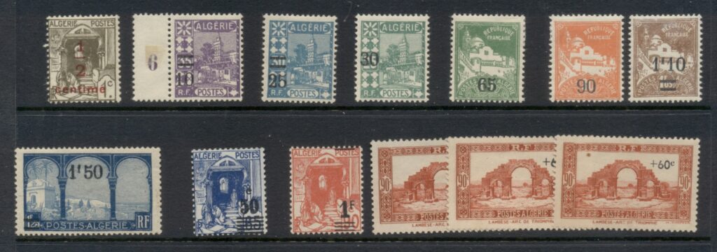 Algeria-1927-42 Surcharges Asst