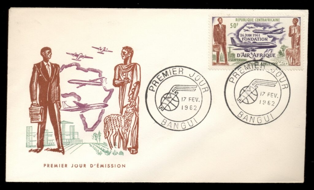 Central-African-Republic-1962 Air Afrique FDC