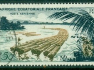 French Equatorial Africa 1955 Airmails 50f Log rafts
