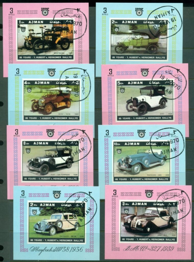 Ajman 1970 Mi#613-620 Vintage Automobiles 8xDLMS