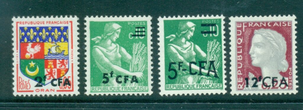 Reunion 1961-63 2,5,5,12f Surcharged