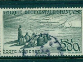 French West Africa 1947 200fr Natives &amp; Phantom Plane