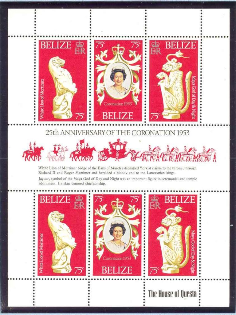 Belize-1978 QEII Coronation 25th Anniversary Sheetlet
