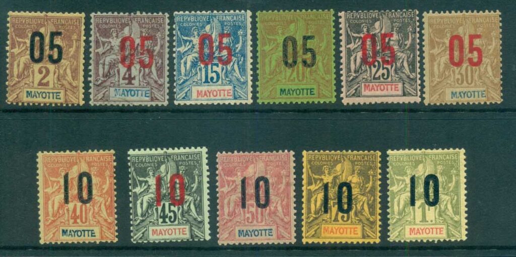 Mayotte-1912 Peace &amp;amp; Commerce Asst Opts