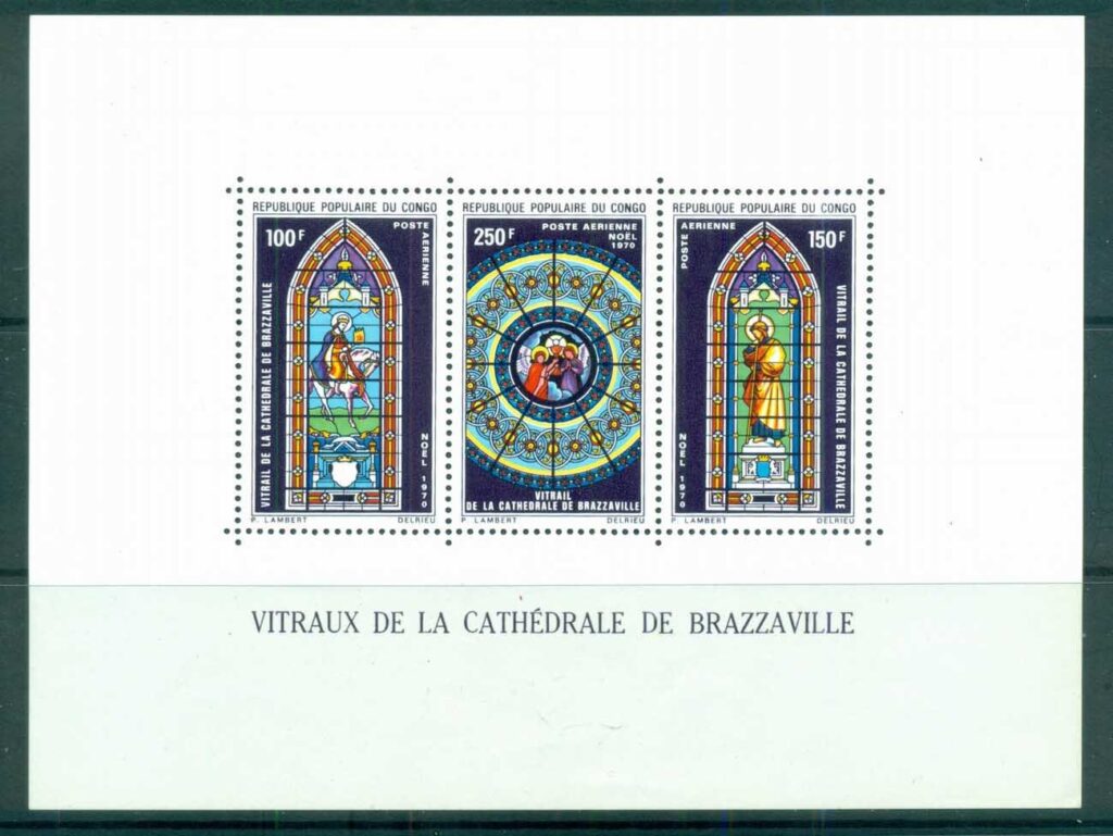 Congo-PR-1970 Xmas, Stained Glass Windows MS