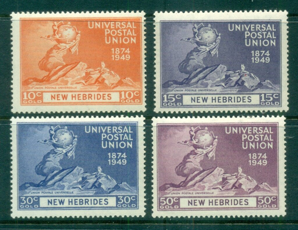 New-Hebrides -Br-1949 UPU 75th Anniversary
