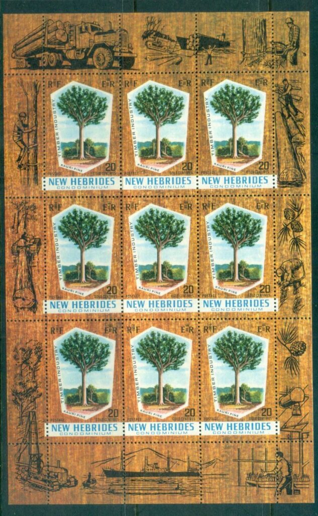 New-Hebrides -Br-1969 Kauri Pine Sheetlet