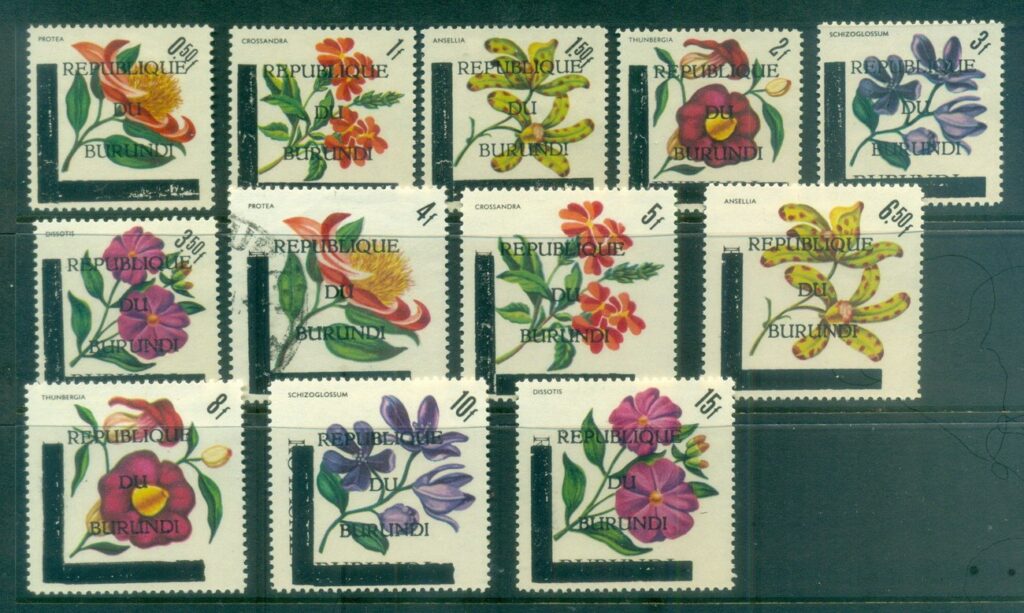 Burundi-1967 Flowers to 15f Opt Republique