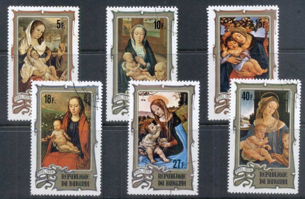 Burundi-1974 Xmas, Paintings, Madonna