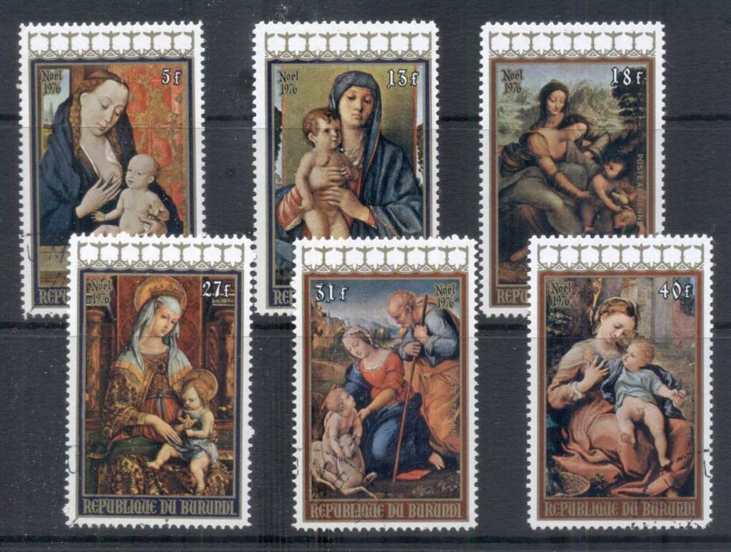 Burundi-1976 Xmas, Paintings, Madonna