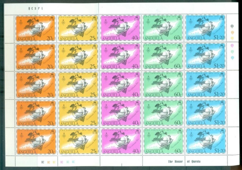 Anguilla-1974-Centenary-of-UPU-Sheet-MUH-lot76379