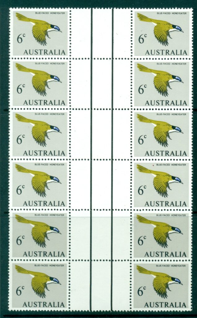 Australia-1966-68-6c-Blue-Faced-Honeyeater-Gutter-Blk-12-MUH-Lot29654
