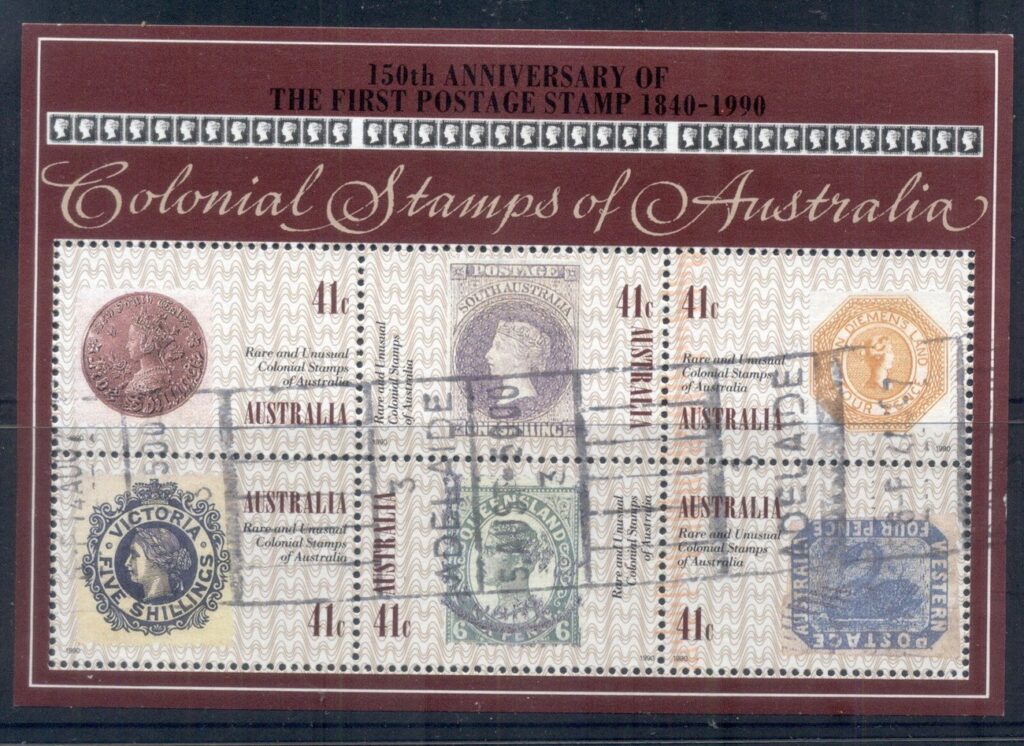 Australia-1990-Postage-Stamp-150th-Anniversary-MS-FU