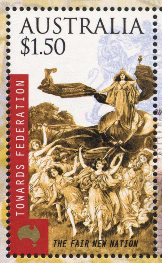 Australia-2000-Australia-Constitution-Act-100-years-1-5-dollar-Multi-P14-x-14-5-Queen-Victoria-seated-SG1979