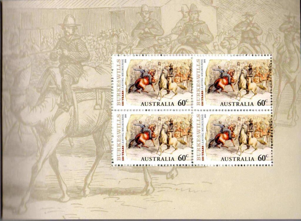Australia-2010-Burke-Wills-explorers-150-years-4-x-60-cent-Multi-P13-86-x-14-6-Prestige-booklet-block-of-four_1