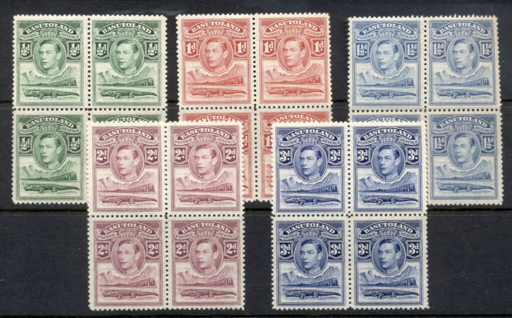 Basutoland-1938-KGVI-Pictorials-Asst-light-tones-MUH