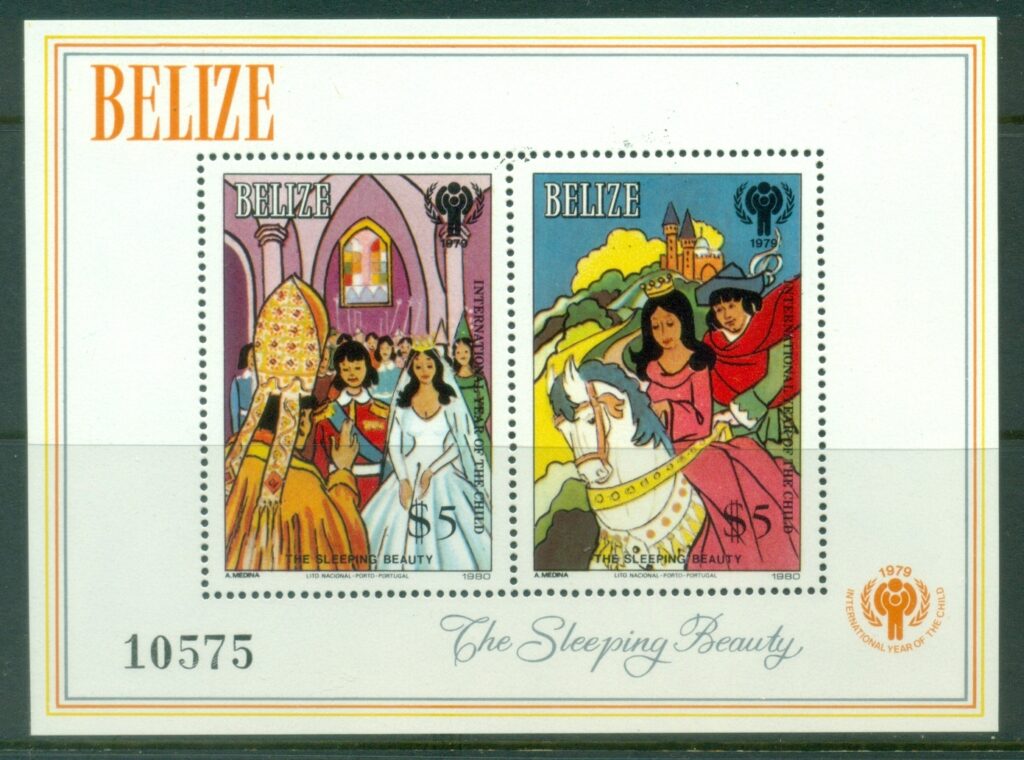 Belize-1980-IYC-International-year-of-the-Child-Fairy-tales-MS-MUH