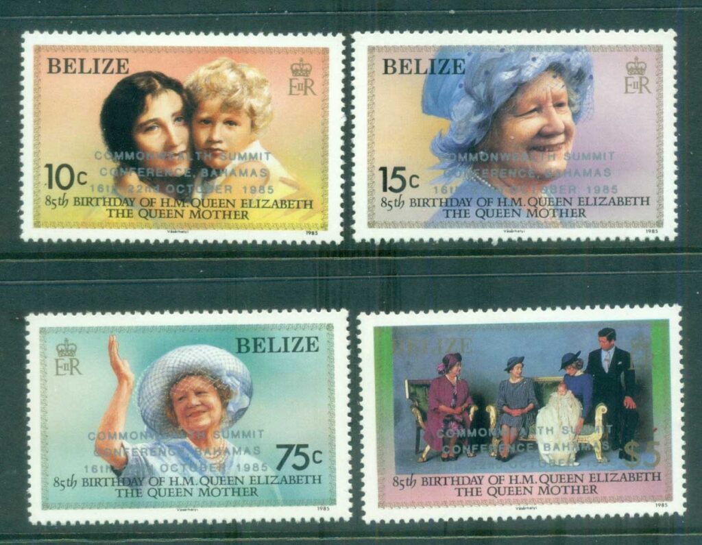 Belize-1985-Queen-Mother-85th-Birthday-Opt-Commonwealth-Summit-MLH