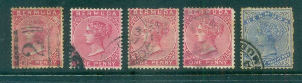 Bermuda-1865-1904-QV-1d-rose-red-42-jpg-5d-blue-FU-lot79191.jpg