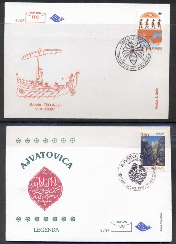 Bosnia-Herzegovina-1997-Europa-Myths-legends-2x-FDC