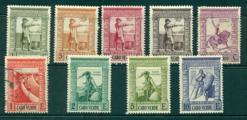 Cape-Verde-1938-vasco-da-GamaAsst-9-MH-FU-lot31428