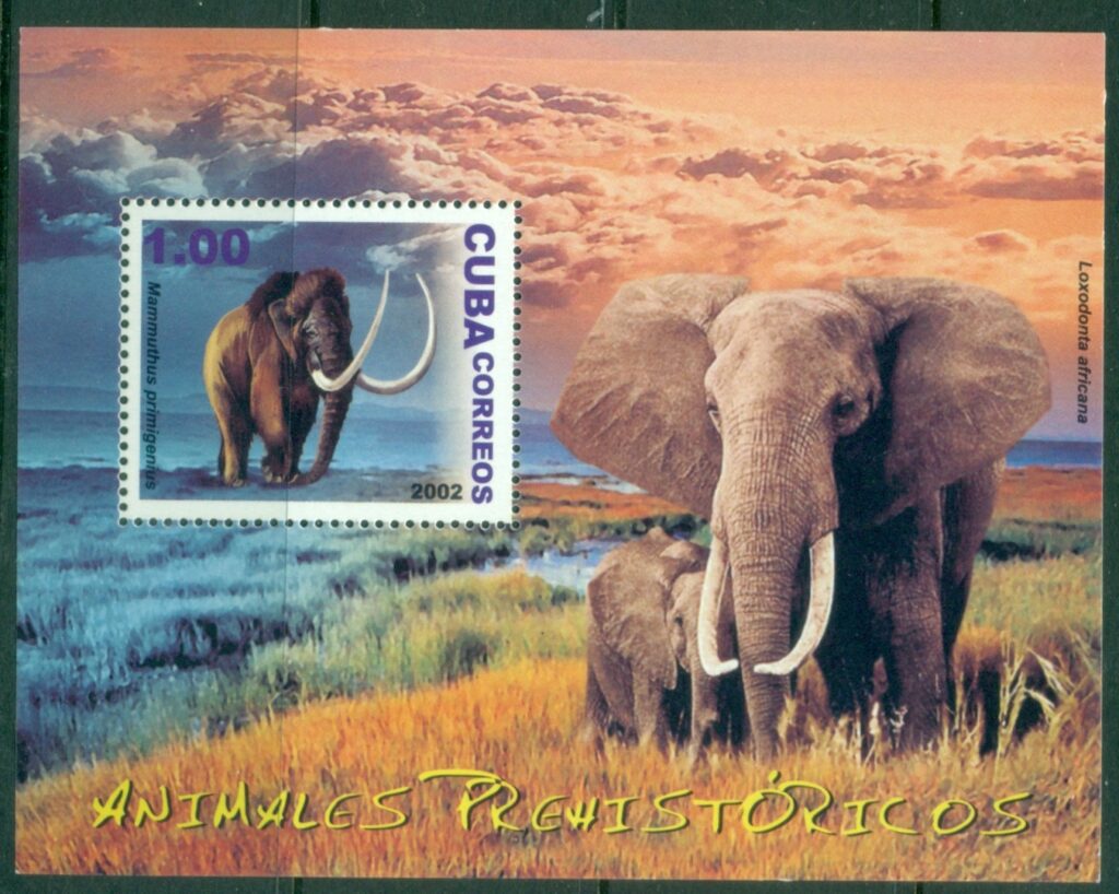 Caribbean-Is-2002-Prehistoric-Animals-Prehistoric-Animals-and-their-Modern-Counterparts-Elephant-MS-MUH